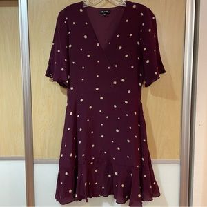 Madewell Silk Flutter Hem Dress